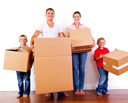 Team of Man and Van removalists preparing for a move