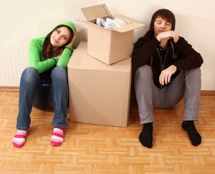 Experienced removal team packing belongings